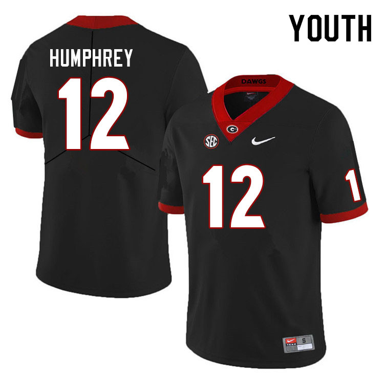 Youth #12 Julian Humphrey Georgia Bulldogs College Football Jerseys Sale-Black